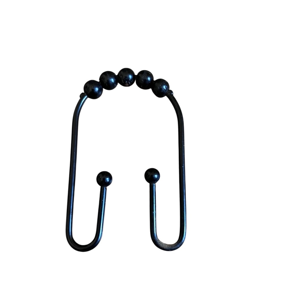 Black Beaded Double Shower Curtain Hooks